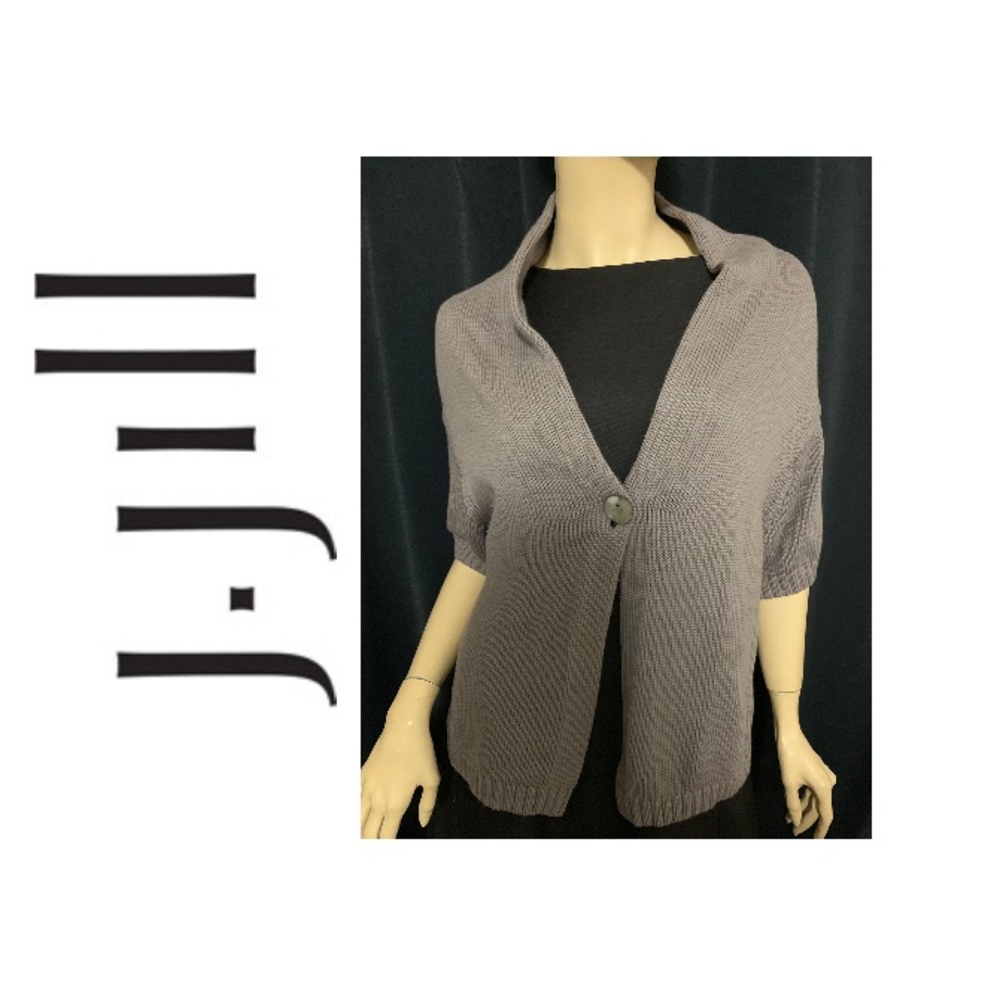 J. JILL SHORT SLEEVE DEEP TAN SHELL BUTTON M